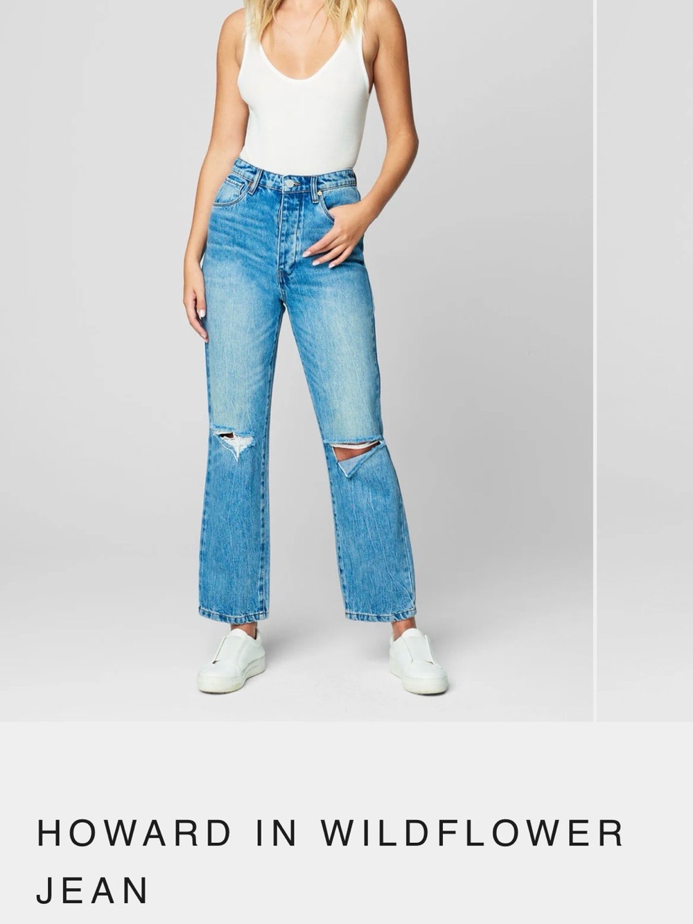 BLANKNYC Wildflowers High-Rise Straight-Leg Jeans with Knee Rips